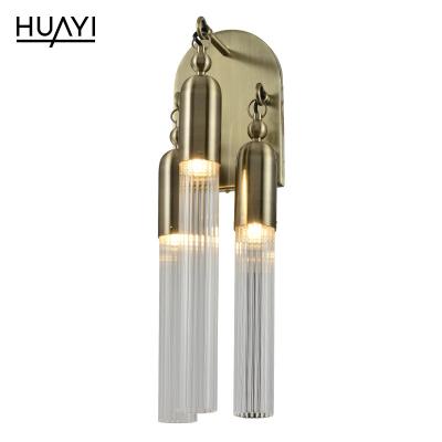 China HUAYI Modern Modern Hotel Bedroom Bedside Lamp Reading Lamp Wooden Wall Lamp Led Wall Light Lights for sale