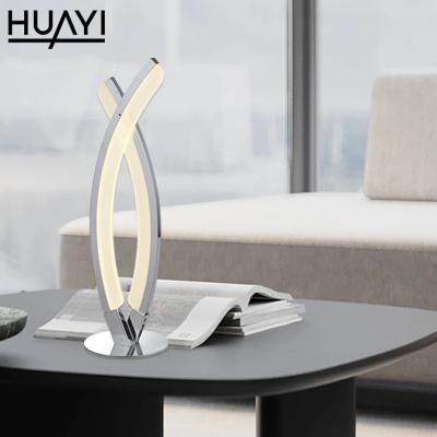 China HUAYI China Manufacturer Modern Simple Style Metal Aluminum Desk 8.1W Indoor Bedroom Reading LED Table Lamp for sale