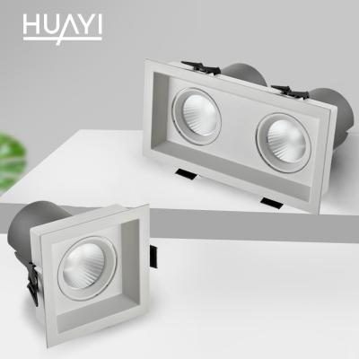 China Modern HUAYI Project Lighting White Color Showroom Bedroom Aluminum Indoor Office Recessed LED Spotlights for sale