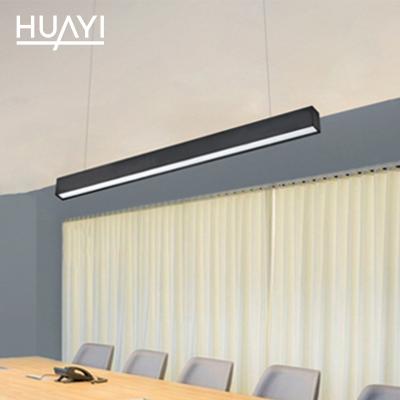 China HUAYI High Brightness 25w 30w 50w Supermarket Office Aluminum Indoor Ceiling Hanging LED Linear Light for sale