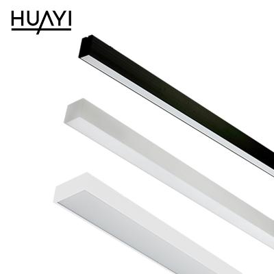 China High Brightness 16w 32w HUAYI Office Aluminum Supermarket Office Indoor PC Ceiling Hanging LED Linear Light for sale