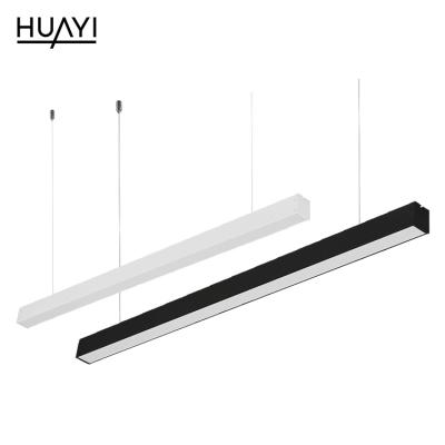 China High Brightness Black White Aluminum Office HUAYI Commercial Indoor SMD 26w 30w Ceiling Hanging LED Linear Light for sale