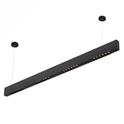 China Indoor HUAYI Black Smd Aluminum 3030 20w 40w CE IP20 Led Linear Pendant Light Fixture for sale