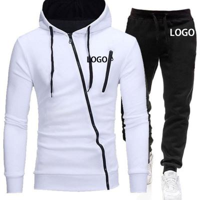 China Fashionable Men's Breathable Gym Wear Set Causal Outdoor Zipper Tops Casual Gym Slim Tapered Jogging Men's Tracksuit Hood Sport Suit for sale