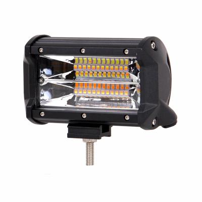 China PC 5inch 72W Dual Color Amber White Mini Led Strobe Light Bar With 5 Lighting Pattern for sale