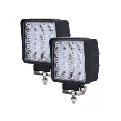 China High Quality Aluminum Housing Size 45MM Waterproof 12V 24V Input 5 Inch 16 LED Work Light 48W For Tractor for sale