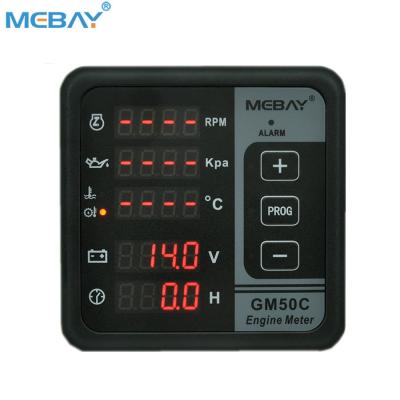 China Building Material Shop Mebay Digital Panel Meter GM50C Engine RPM Water / Oil Pressure Oil Pressure Battery Voltage for sale