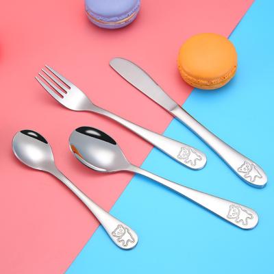 China Viable Custom High Quality Kids Spoon Fork Knife Stainless Steel Cutlery Set for sale