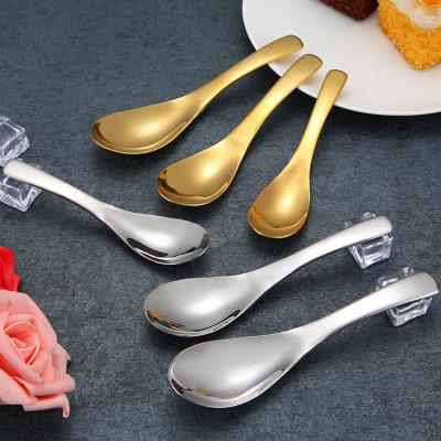 China Earl Viable Original Silvery Spoon 165mm Large Spoon Melamine Food Grade SUS304 Japanese Soup Spoons for sale