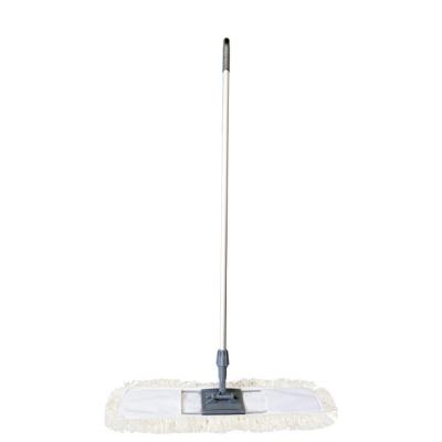 China Sustainable Clean Soft Floor Broom Cotton Wet Dry Dust Mop For Floor Cleaning With H Adjustable Stainless Panel Dry Mop for sale