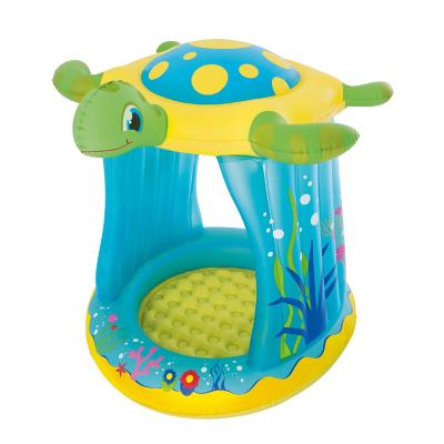 China Bestway 52219 Sunshade Integrated Turtle Inflatable Totz Kids Play Swimming Pool With Integrated Sunshade for sale