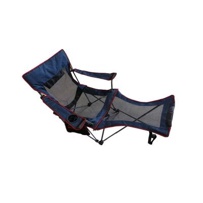 China Modern Camping Folding Lounge Chair With Cup Holder And Carry Bag Blue for sale