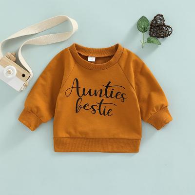 China Casual Style Girls Boys Toddler Kids Sweatshirt Casual Long Sleeve Round Neck Letter Print Pullover Autumn Tops for sale