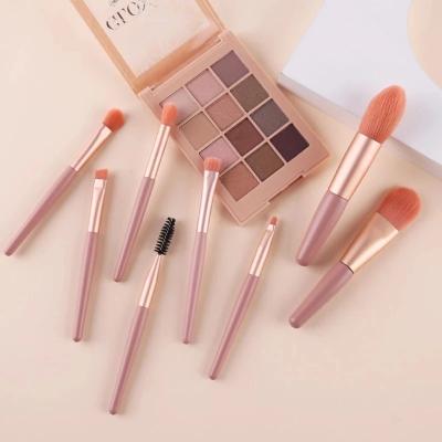 China Angular Blush Professional 8Pcs Makeup Brush Set Cosmetic Powder Eyeshadow Foundation Blush Concealer Blending Beauty Make Up Tool Brushes for sale