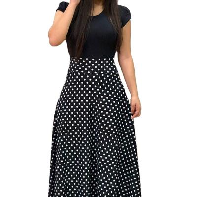 China 2021Clothes Anti-static Women's Floral Print Short Long Maxi Casual O-Neck Sleeve Dress for sale