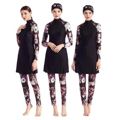 China New Fashion Trend Plus Size Muslim Swimwear Burkinis Print Swimwear Islamic Hijab Swimwear Women for sale