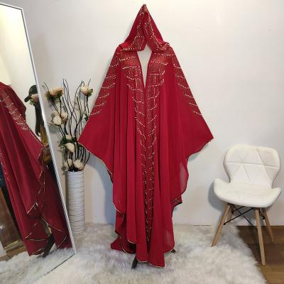 China Fashion Ramadan Stylish Style Arabic Long Sleeve Faux Stone Beaded Beads Maxi Jilbab Dress Abaya for sale