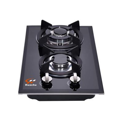 China Household Cooker Stove Black Tempered Glass Double Burner Gas Hob Gas Cooktop With High Quality for sale