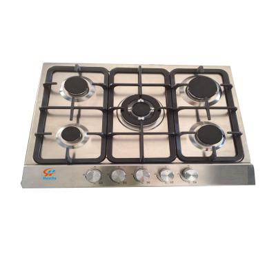 China SABAF household 5 burner stainless steel gas stove hob in 70cm width stainless steel hob surface but lower price for sale