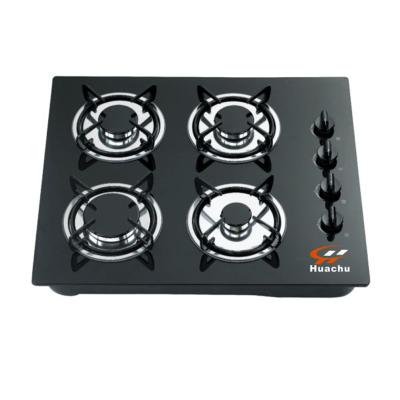 China Automatic ignition gas hob and no. Electronic 4 Burner Ceramic / Glass Gas Cooker With Glass Gas Cooker for sale