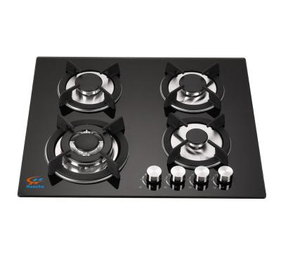 China Fashionable 4 burner ceramic/glass built-in 60cm black top gas hob for sale for sale