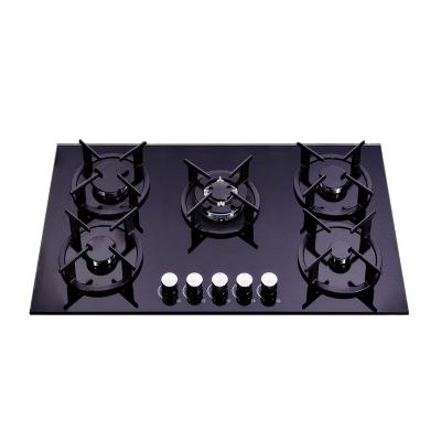 China Household 5 Burner China Gas Kitchen Stove Tempered Glass Cooktop Cooking Appliances for sale