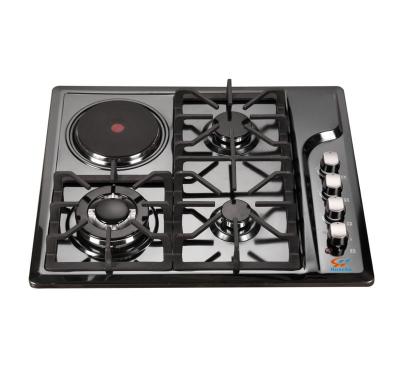 China Black stainless steel cooktop 4 burner gas cooker with griddle electric hob for sale