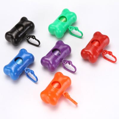 China Viable Multi Color Plastic Hole Cut Bone Shaped Dog Poop Bag Holder Dispenser Custom Wholesale for sale