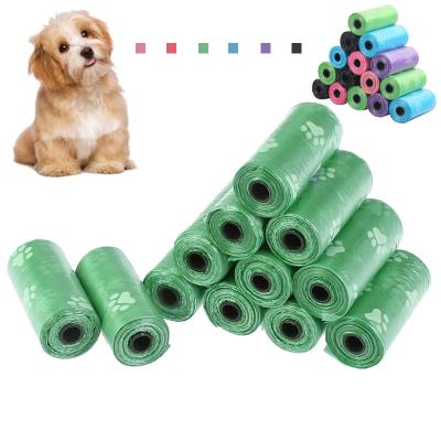 China Stocked Accept Custom Order Any Color Print Green Dog Waste Bags Biodigradable Cat Dog Poop Bags On A Roll for sale