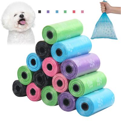 China Custom Stocked Amazon Logo Dog Doggie Poo Poop Environmentally Friendly Best Biodegradable Bags On A Roll for sale