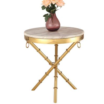 China Small modern simple stainless steel tea table round table Nordic coffee table for sale