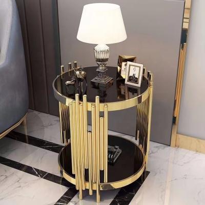 China Custom-made side table (the other) stainless steel countertop design adjustable modern marble luxury simple living room furniture for sale