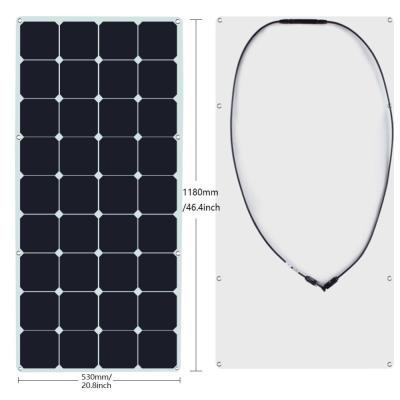 China original 120W Sunpower flexible soft solar panel module for solar power system and outdoor power supply 125*125mm/161.7*161.7mm for sale