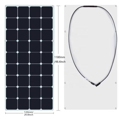 China solar panels 125*125mm/161.7*161.7mm flexible solar power system 120W solar panel power system for sale