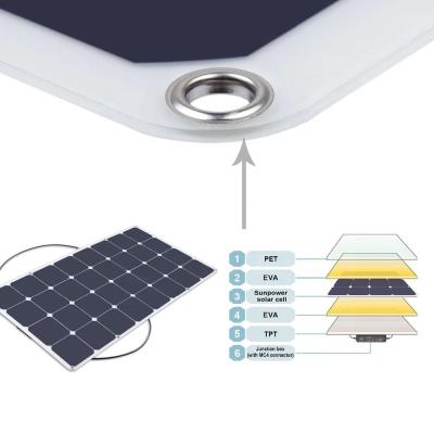 China flexible solar panels 120W 125*125mm / 161.7*161.7mm sunpower solar panel power system for sale