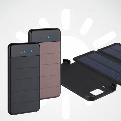 China Best Selling 10000mAh Fast Charging Support Solar Power Bank Foldable Mobile Phone Removeable and Separable Charger for sale