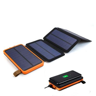 China Fast Charging Support Solar Panel Portable Folding Solar Panel Charger USB Output Solar Power Bank 16000mA for sale