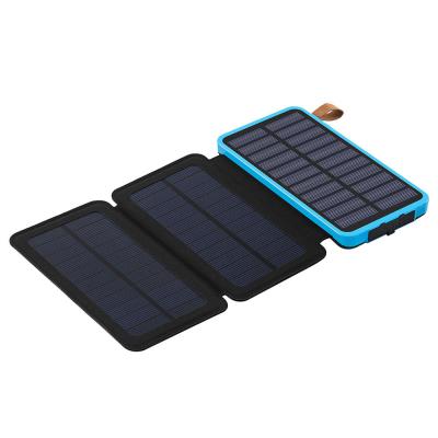 China 15000mah Fast Battery Solar Power Support Charging Foldable Solar Cell Power Bank Mobile Phone Charger for sale