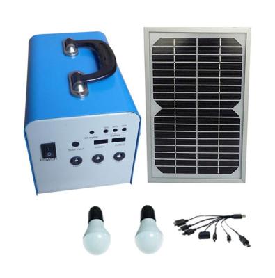 China 10W 7.2AH Small Home DC PV Panel Solar Power LED Lighting Kits Portable UPS Power Suppy System for sale