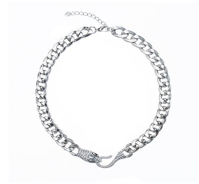 China Wholesale TRENDY Hip Hop Overdone Clavicle Chain Snake Stainless Steel Necklace for sale