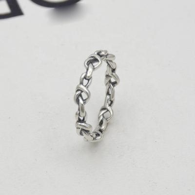 China CLASSIC Love Ring S925 Fashion Personality Couples Jewelry Gift Party Heart Intertwined Ladies Silver Plated Ring for sale