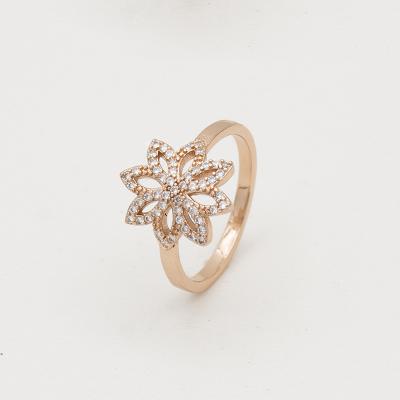 China OEM CLASSIC Rose Gold Flower Zircon Ring Custom Women's Party Women's Jewelry CLASSIC Mother's Gift for sale