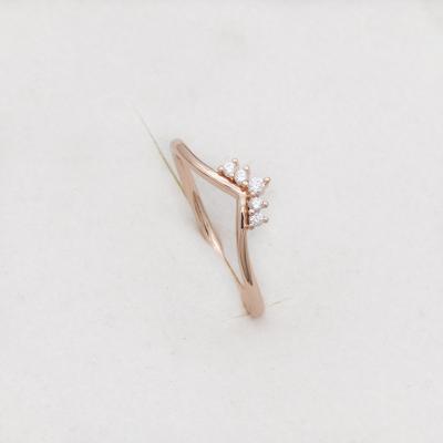 China CLASSIC Simple Stackable Rose Gold Crown Ring Mom Fashion Fashion Zircon Women Rings for sale