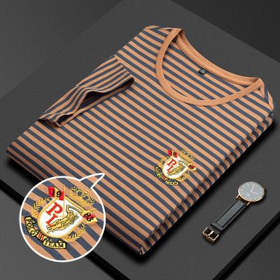 China Wholesale QUICK DRY Round Neck T Shirts Stripe Short Sleeve Cotton Custom Mens T Shirts for sale