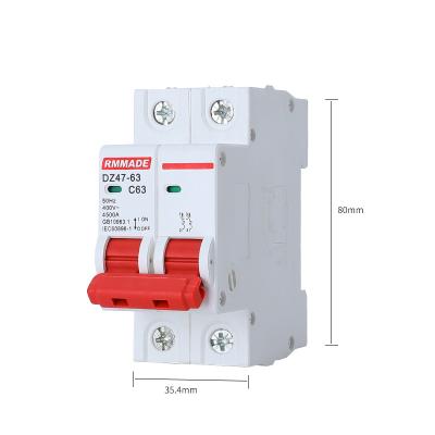 China MCB DZ47-2P/40A Air Circuit Breaker Miniature Circuit Breaker Overload Protector Miniature OEM ODM DZ47 for sale