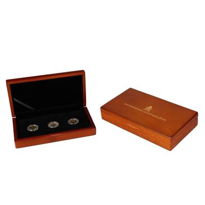 China Best Selling Handmade Custom Rectangular Luxury Jewelry Coin Collection Wooden Gift Box for sale