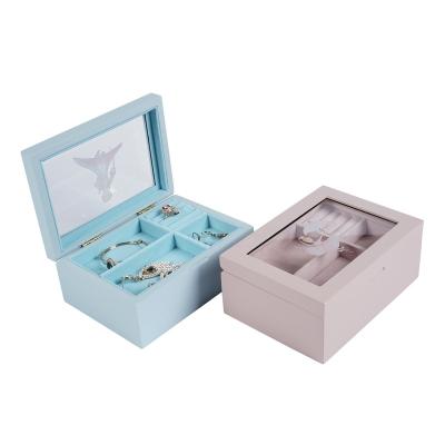 China Factory Wholesale Acrylic Lid Luxury Jewelry Storage Packaging Wooden Music Box Custom Made for sale