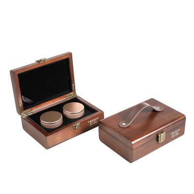 China Factory Wholesale Recyclable Handmade Custom Logo Rubber Gift Box Small Durable Wooden Packaging for sale