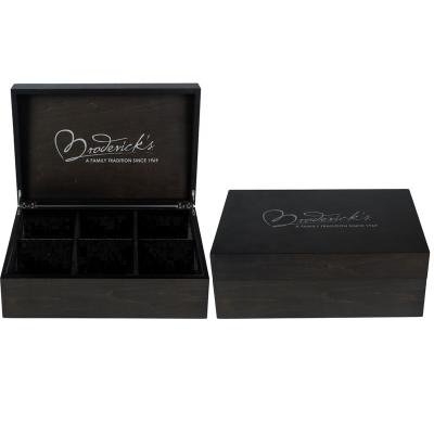 China Recyclable Black With Logo Multifunctional Luxury Bestselling Wooden Tea Bag Packaging Box for sale