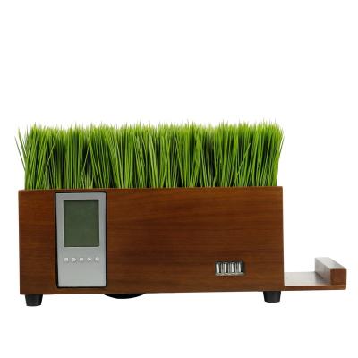 China Environmental protection decoration green plant modern exquisite solid wood USB music charged wooden home decor for sale